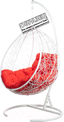 Кресло подвесное BiGarden Tropica White BS (без стойки, красная подушка)