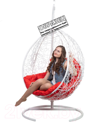Кресло подвесное BiGarden Tropica White BS (без стойки, красная подушка)