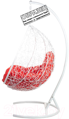 Кресло подвесное BiGarden Tropica White BS (без стойки, красная подушка)