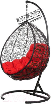 Кресло подвесное BiGarden Tropica Black BS (без стойки, красная подушка)