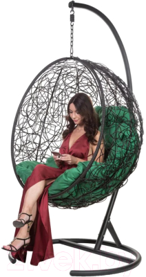 Кресло подвесное BiGarden Kokos Black BS (без стойки, зеленая подушка)
