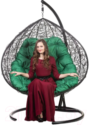 Кресло подвесное BiGarden Gemini Black (зеленая подушка)