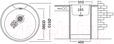 Мойка кухонная Ukinox FAP510 GT8K 0C (с сифоном)