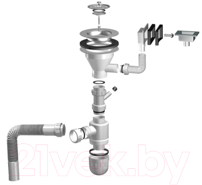 Мойка кухонная Ukinox Фаворит FAP740.440-GT8K 2L (с сифоном)