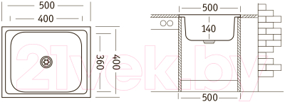 Мойка кухонная Ukinox STD500.400 4C C (с сифоном)