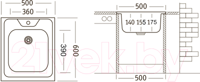 Мойка кухонная Ukinox Стандарт STD500.600 5C 0CS
