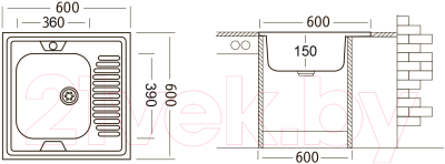 Мойка кухонная Ukinox STD600.600 4C 0L