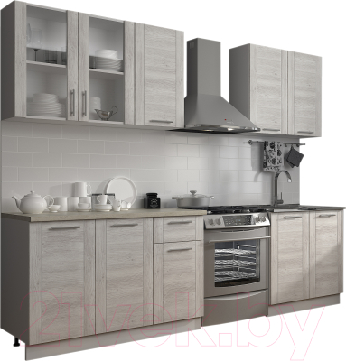 Кухонный гарнитур Eligard Виктория рамка 2.0 (сосна каньон/сосна каньон/кашемир) - фото