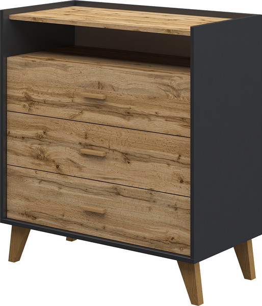 Комод Мебель-Неман Сканди МН-036-17 (дуб вотан/графит) - фото