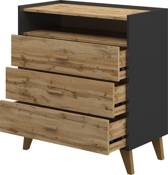 Комод Мебель-Неман Сканди МН-036-17 (дуб вотан/графит)