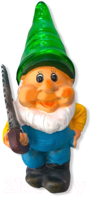 Садовая фигура-светильник Чудесный Сад 681-G Гном в зеленом колпаке - фото