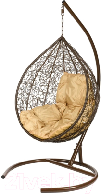 Кресло подвесное BiGarden Tropica Brown (бежевая подушка) - фото