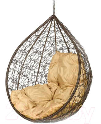 Кресло подвесное BiGarden Tropica Brown BS (без стойки, бежевая подушка) - фото