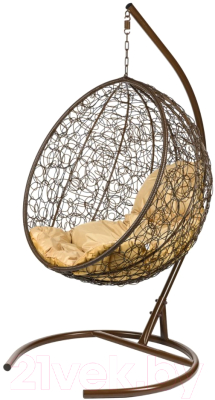 Кресло подвесное BiGarden Kokos Brown (бежевая подушка) - фото