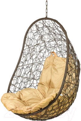 Кресло подвесное BiGarden Easy Brown BS (без стойки, бежевая подушка) - фото