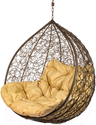 Кресло подвесное BiGarden Gemini Brown BS (без стойки, бежевая подушка) - фото