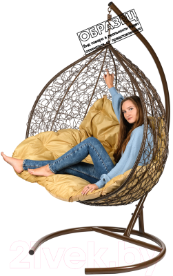 Кресло подвесное BiGarden Gemini Brown BS (без стойки, бежевая подушка)