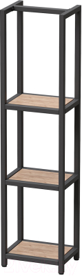 Стеллаж Millwood Венеция 40x30x159.5 (дуб табачный Craft/металл черный) - фото
