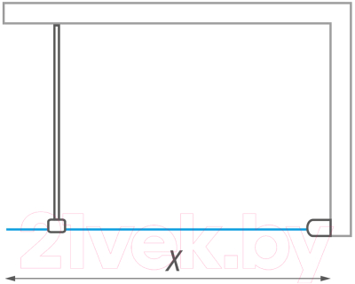 Душевая стенка Roth ECWALK/1000 (черный/прозрачное стекло)
