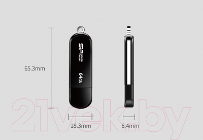 Usb flash накопитель Silicon Power LuxMini 322 64GB Black (SP064GBUF2322V1K)