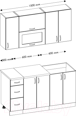 Готовая кухня Senira Вяселка 3 1.5м 3а