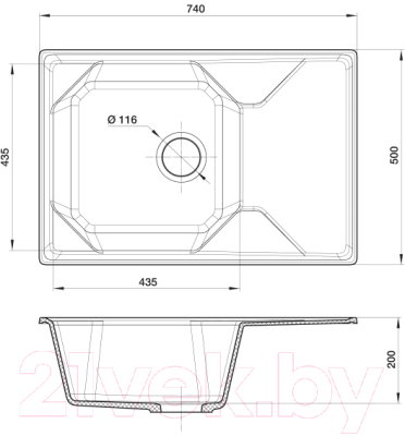 Мойка кухонная GranFest GF-U-740L