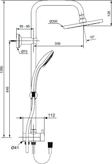Душевая система Ideal Standard IdealRain eco A6281AA