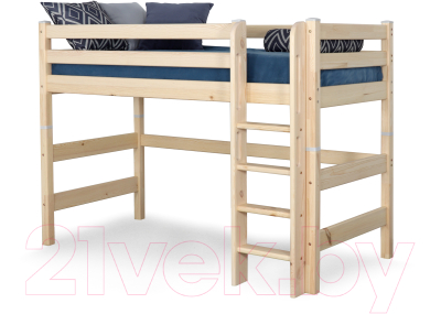 Кровать-чердак детская Мебельград Соня вариант 5 (массив сосны прозрачный лак)