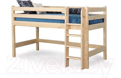 Кровать-чердак детская Мебельград Соня вариант 11 (массив сосны прозрачный лак)