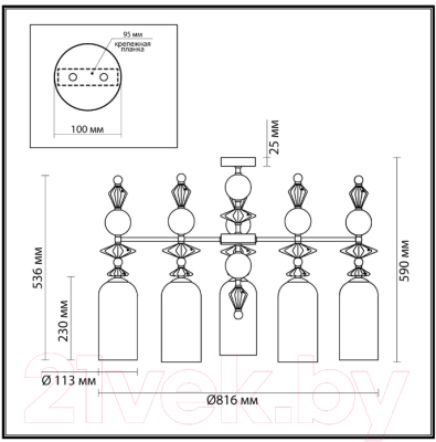 Люстра Odeon Light Bizet 4855/5C