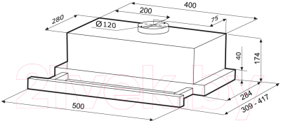 Вытяжка телескопическая Krona Kamilla 500 Air 1B / КА-00001297