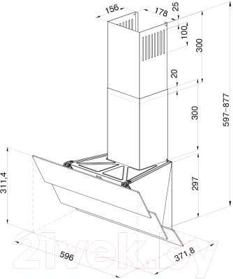 Вытяжка наклонная Krona Aurora 600 Black S / КА-00001024
