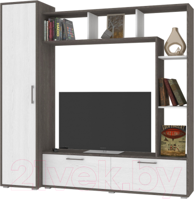 Стенка Modern Прага (анкор темный/анкор светлый) - фото