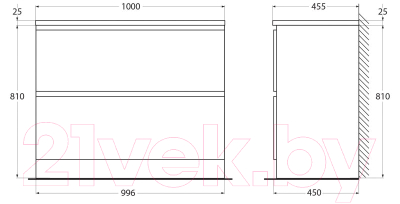Тумба под умывальник BelBagno Albano-1000-2C-PIA-BL