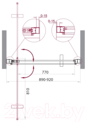 Душевая дверь BelBagno MARMI-B-1-90-C-Cr