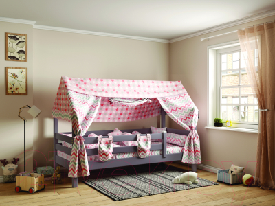 Стилизованная кровать детская Мебельград Соня с надстройкой