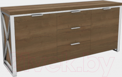 Тумба Hype Mebel Цезарь 120x40 (белый/дуб галифакс олово) - фото