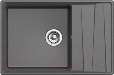 Мойка кухонная GranFest GF-LV-760L (графит) - фото