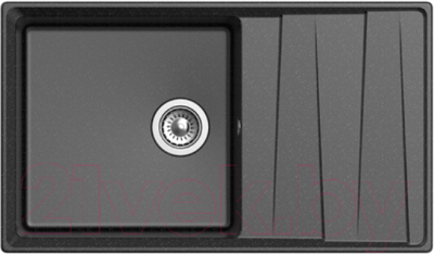 Мойка кухонная GranFest GF-LV-860L (черный) - фото