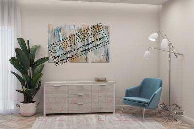 Тумба Hype Mebel Цезарь 150x40 (черный/дуб галифакс натуральный)