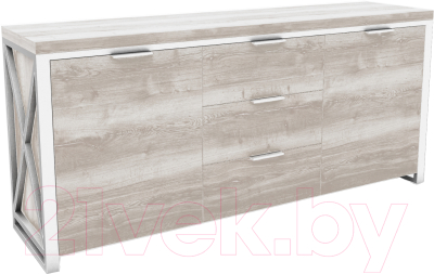 Тумба Hype Mebel Цезарь 150x40 (белый/древесина белая) - фото