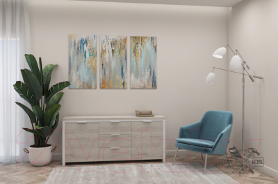 Тумба Hype Mebel Цезарь 150x40 (белый/древесина белая)