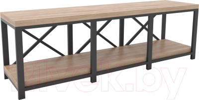 Тумба Hype Mebel Флорида 120x40 (черный/дуб галифакс натуральный) - фото