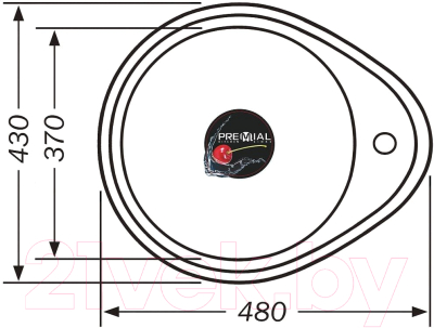 Мойка кухонная Premial Капля 4843 0.8мм