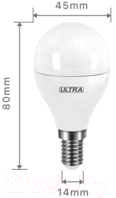 Лампа Ultra LED-G45-5W-E14-4000K