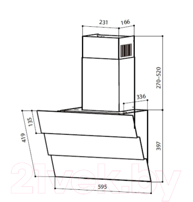 Вытяжка наклонная Lex Rio G 60 / CHTI000369