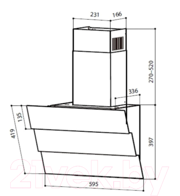 Вытяжка наклонная Lex Rio G 60 / CHTI000370