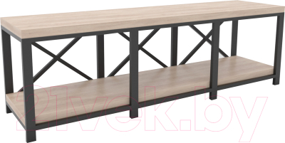 Тумба Hype Mebel Флорида 120x40 (черный/древесина белая) - фото