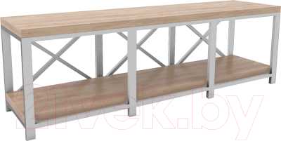 Тумба Hype Mebel Флорида 150x40 (белый/дуб галифакс натуральный) - фото