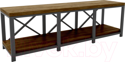 Тумба Hype Mebel Флорида 150x40 (черный/дуб галифакс олово) - фото